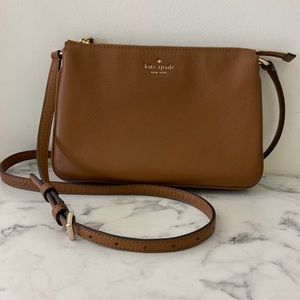 Kate Spade ♠️ Leila Triple Gusset Crossbody Warm Gingerbread